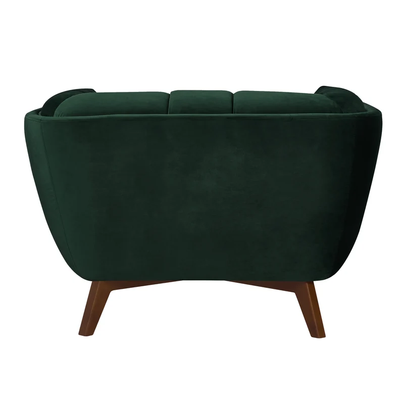 Fauteuil Mona en velours vert foncé