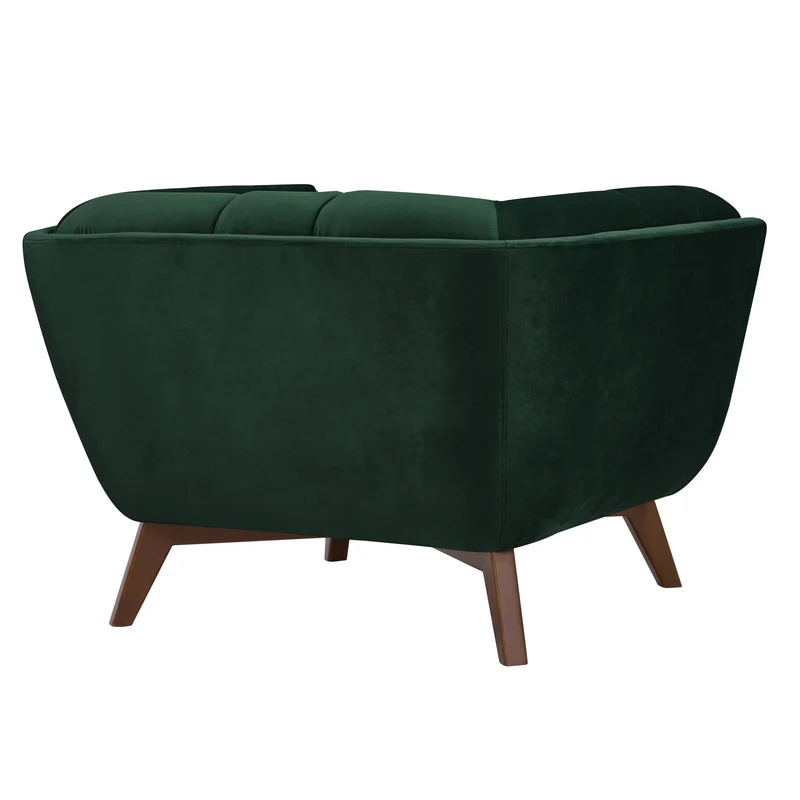Fauteuil Mona en velours vert foncé
