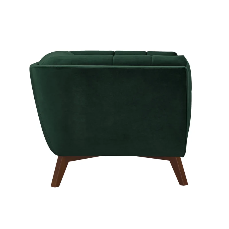 Fauteuil Mona en velours vert foncé