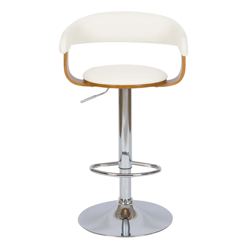 Chaise de bar blanche Harold avec accoudoirs 62/84 cm