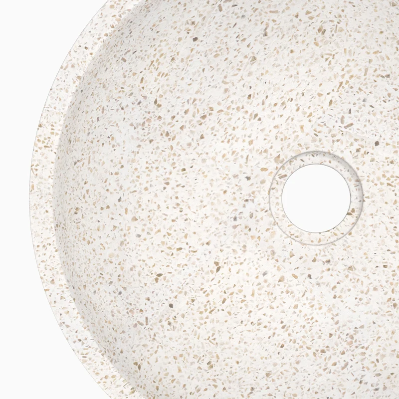 Vasque ronde Lyséa en terrazzo blanc