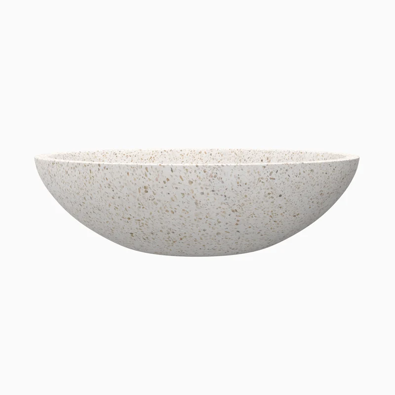 Vasque ronde Lyséa en terrazzo blanc