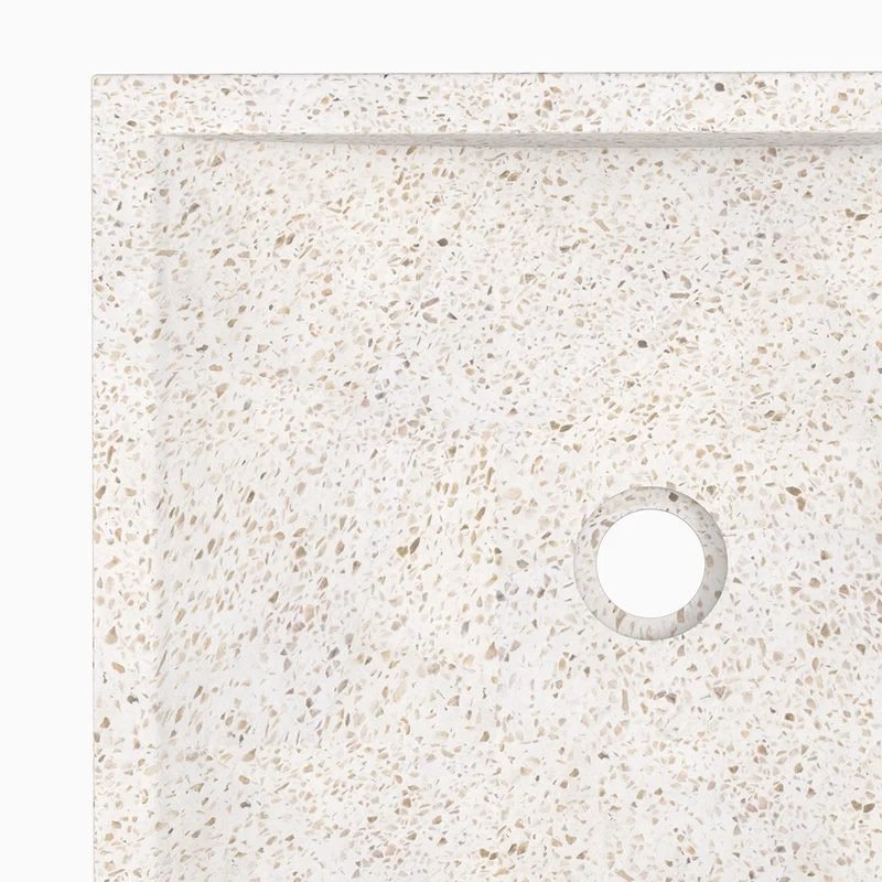 Vasque rectangulaire Lyséa en terrazzo blanc