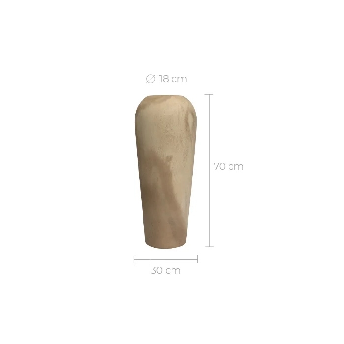 Vase Makkar en bois de suar H70 cm