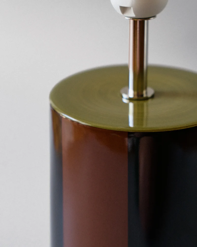 "Ombrellina" Earthenware Table Lamp - Blackberry Syrup & Ginger Bread