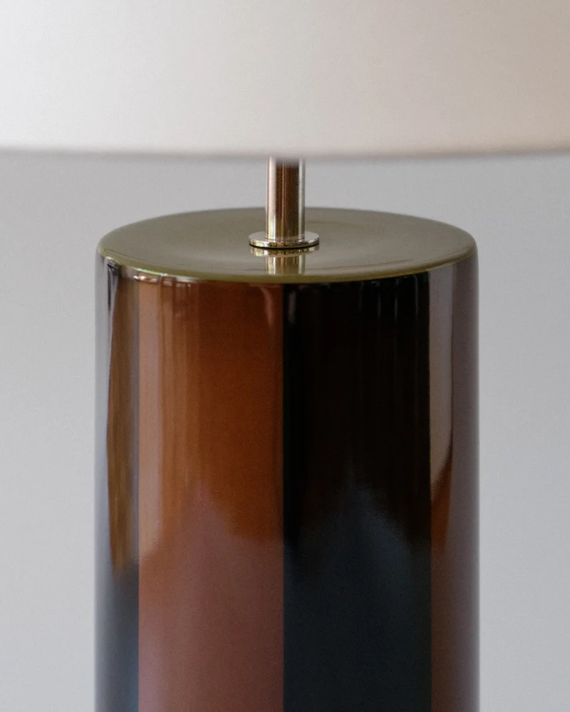 "Ombrellina" Earthenware Table Lamp - Blackberry Syrup & Ginger Bread