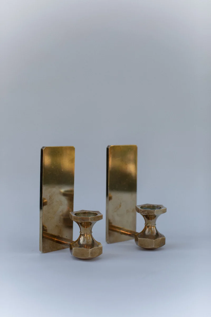 Brutalist Brass Sconce
