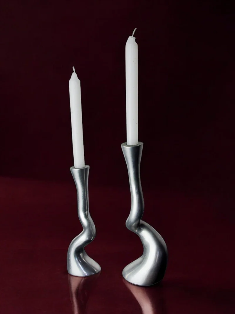 Pair of Brutalist candleholders 1970s