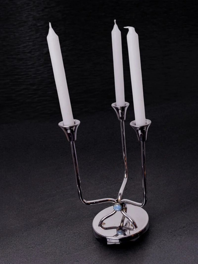 Stainless Steel Candleholder, Spain, 1970s