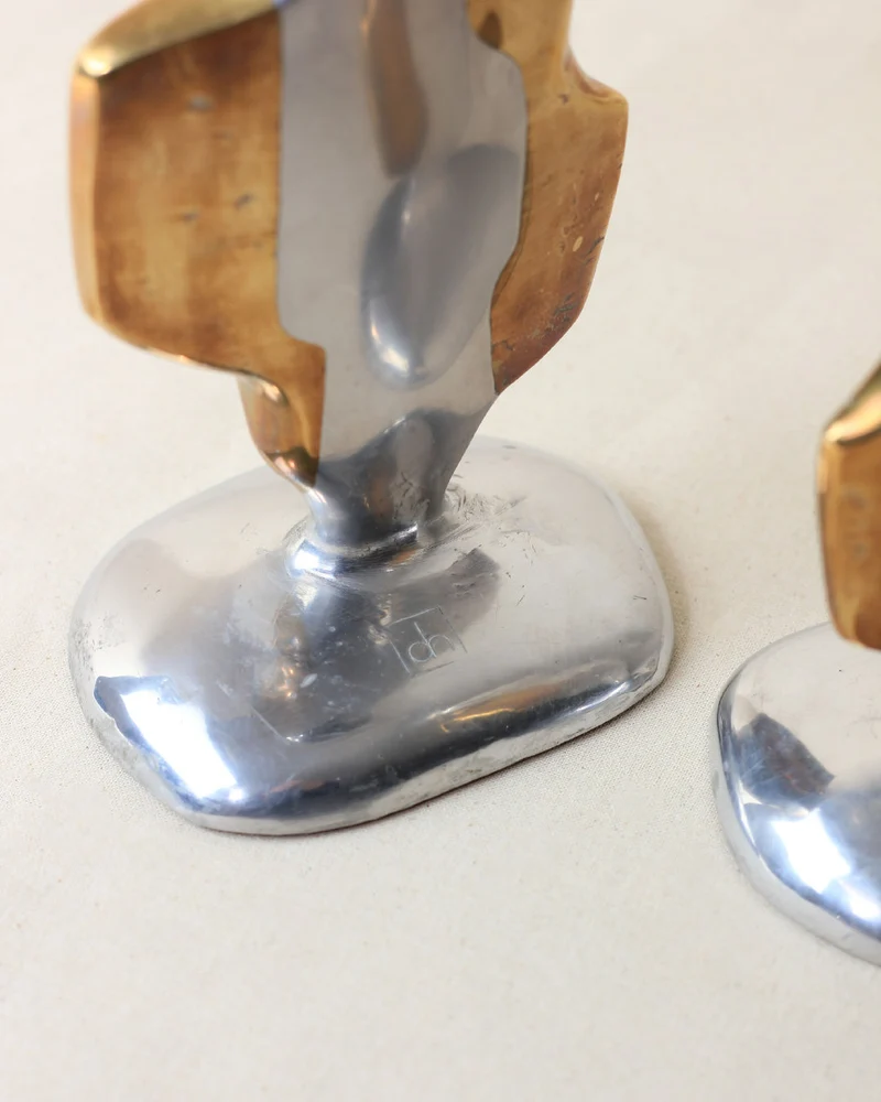 Pair of Brutalist Candleholders