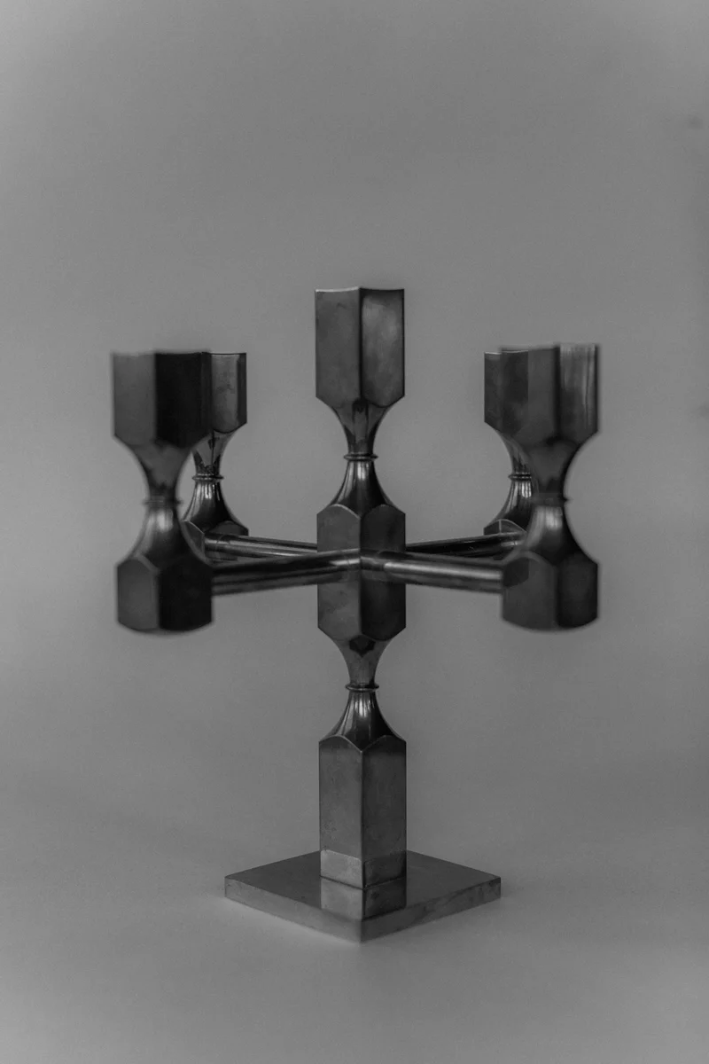 Brutalist Brass Candleholder