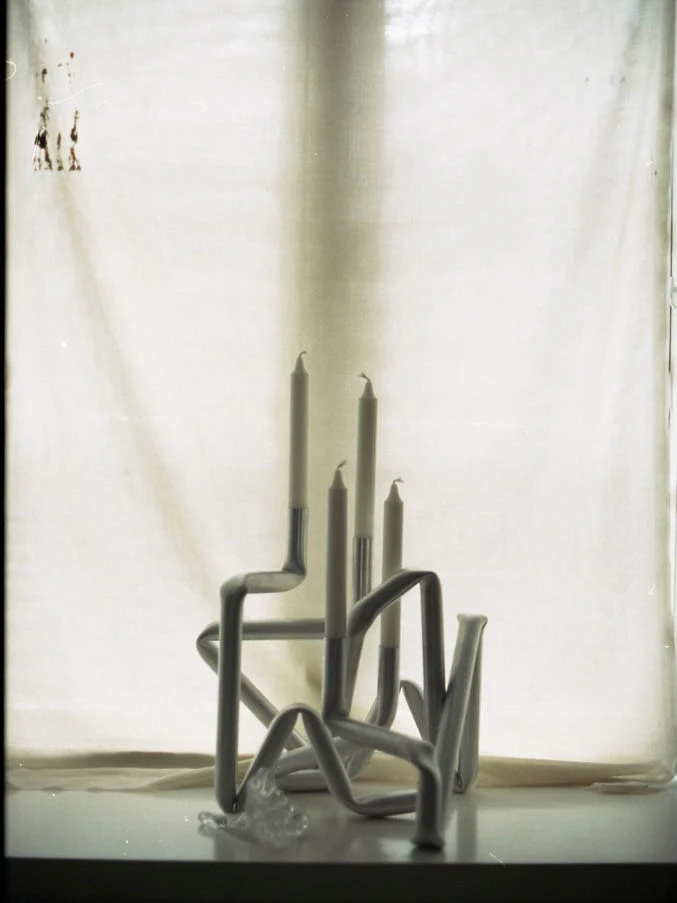 Bucati Candle Holder (brushed aluminium)