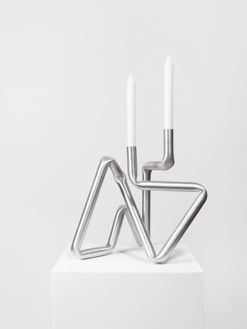 Bucati Candle Holder (brushed aluminium)