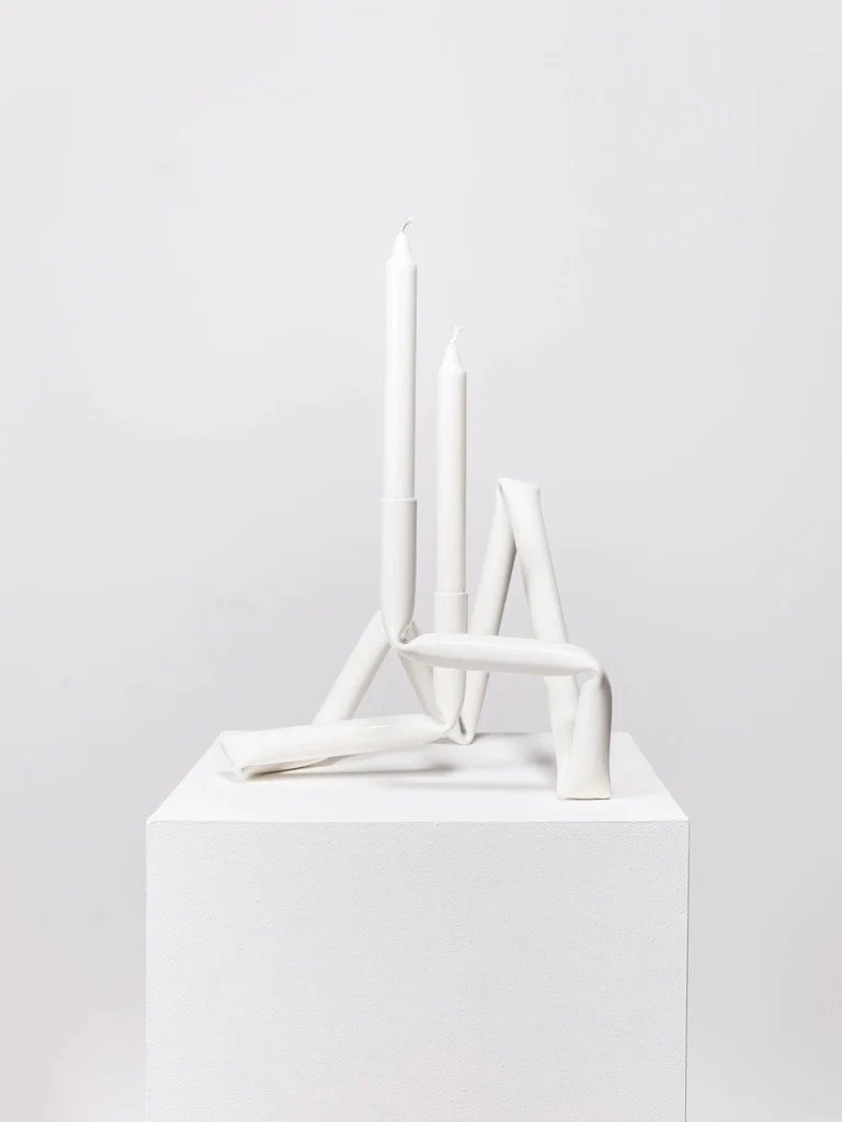 Bucatini candle holder (White)