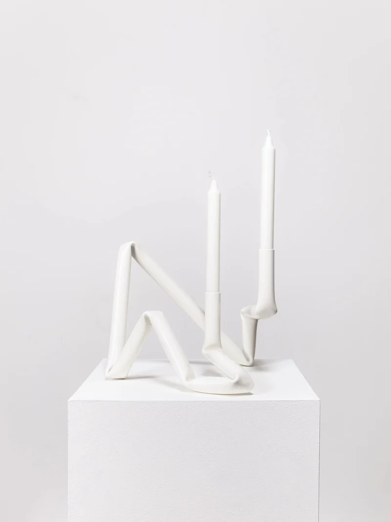 Bucatini candle holder (White)