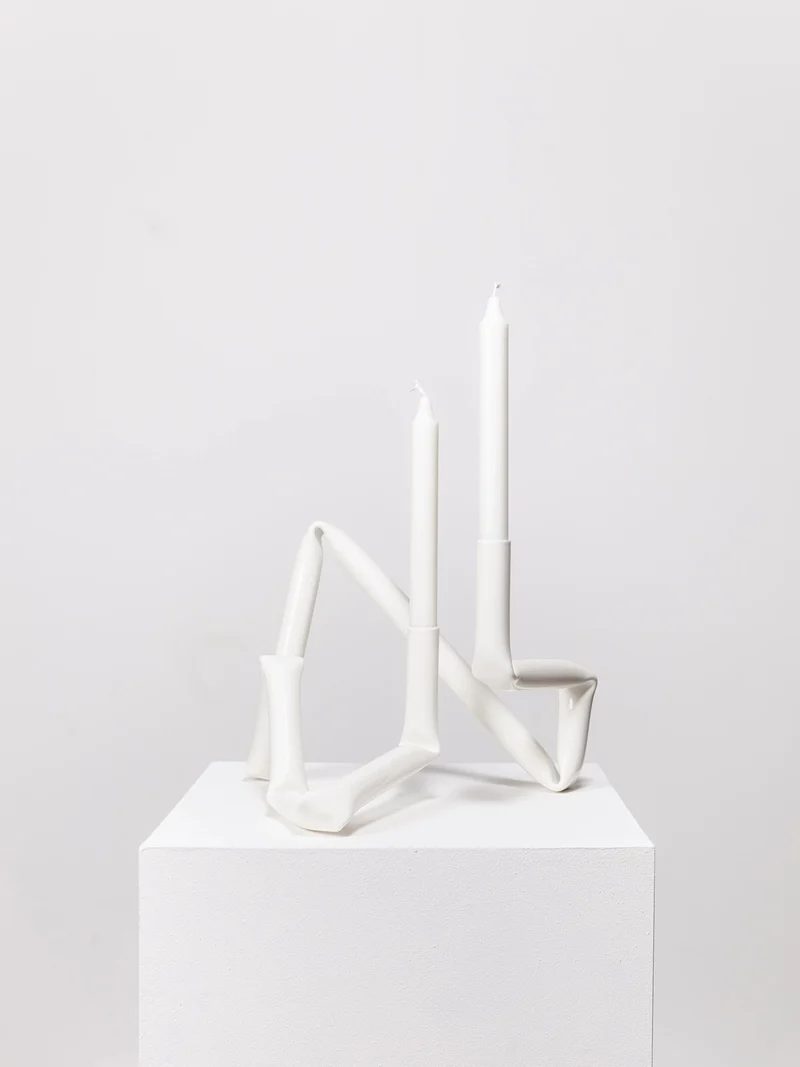 Bucatini candle holder (White)