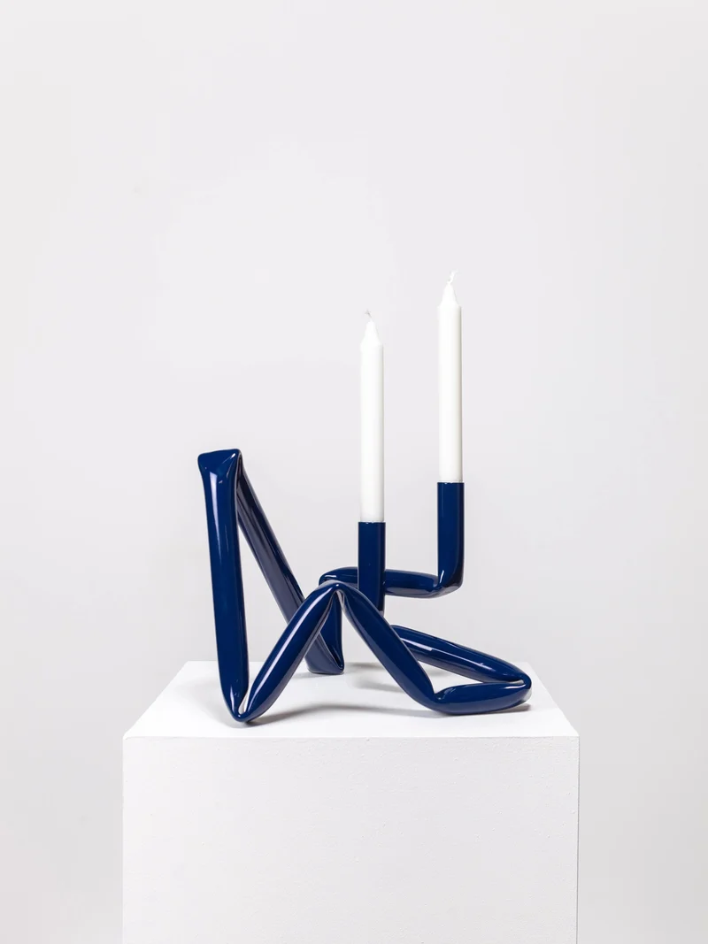 Bucatini Candle Holder (Midnight blue)