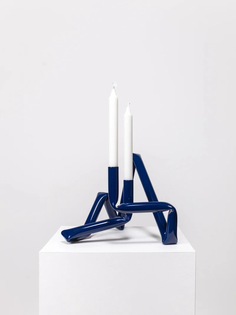 Bucatini Candle Holder (Midnight blue)