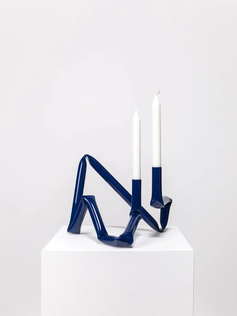 Bucatini Candle Holder (Midnight blue)