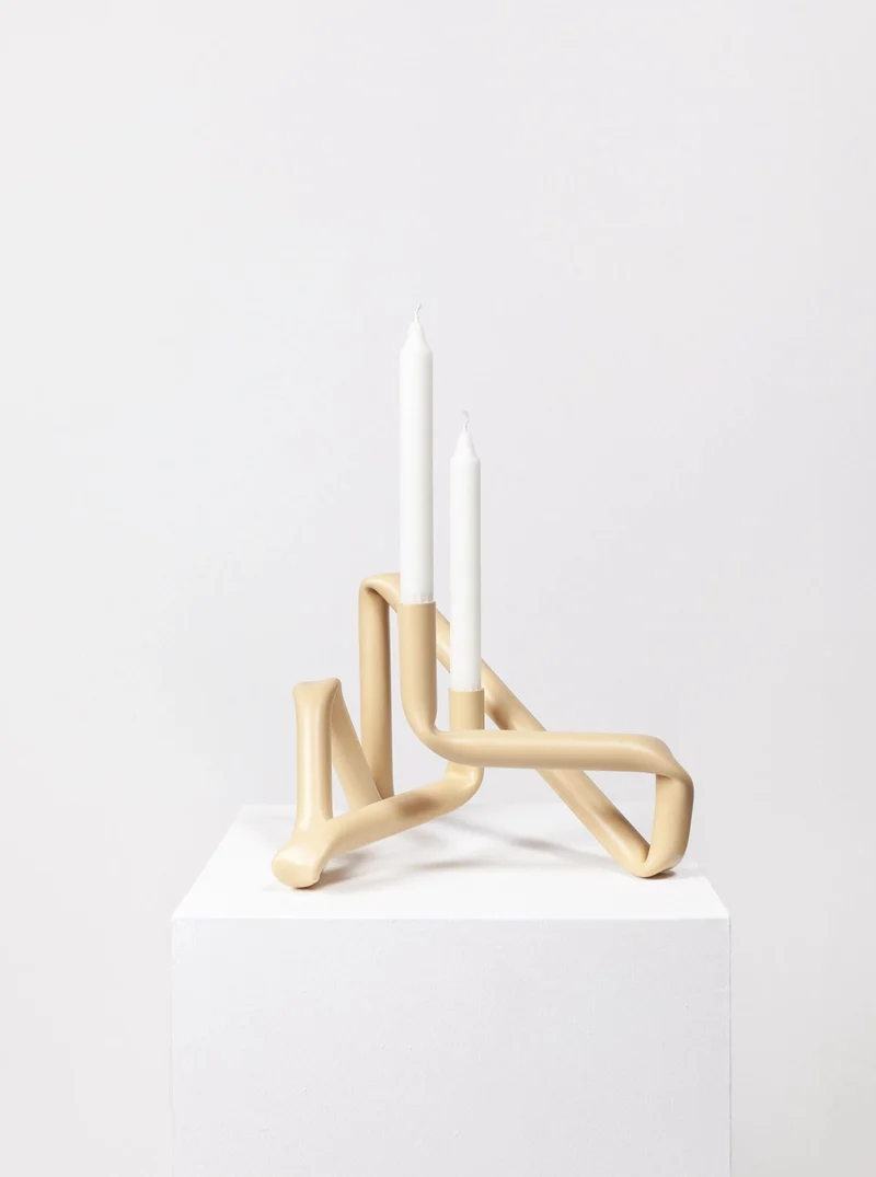 Bucatini Candle Holder (Beige)