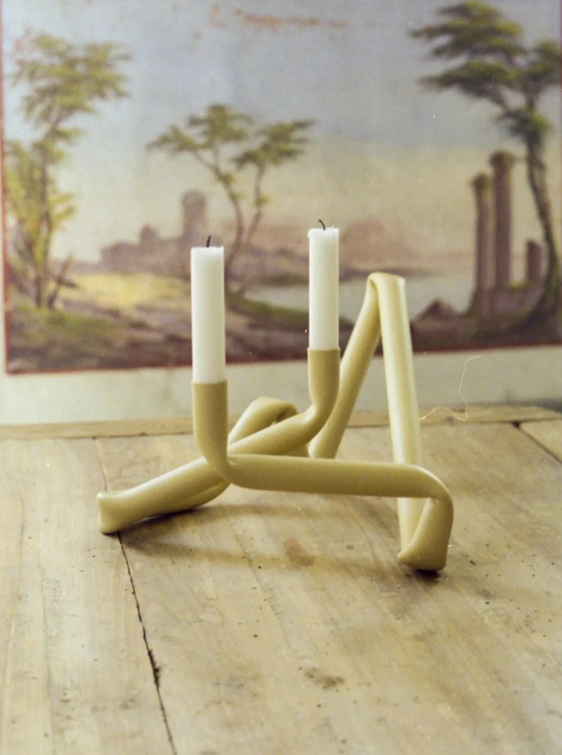 Bucatini Candle Holder (Beige)