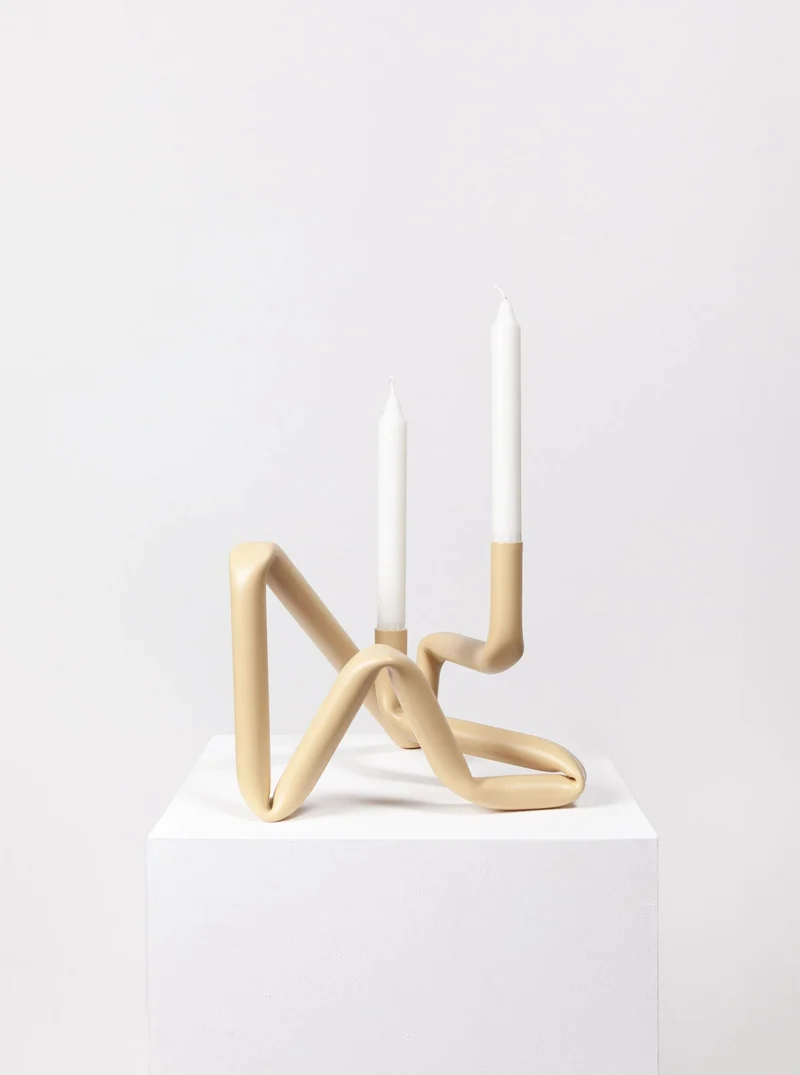 Bucatini Candle Holder (Beige)