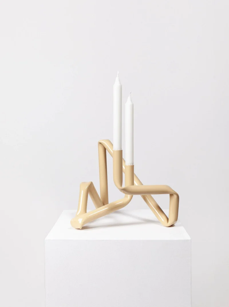 Bucatini Candle Holder (Beige)