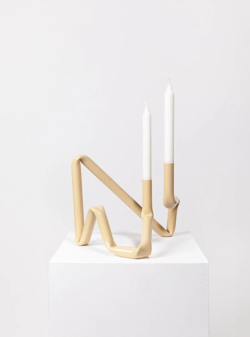 Bucatini Candle Holder (Beige)
