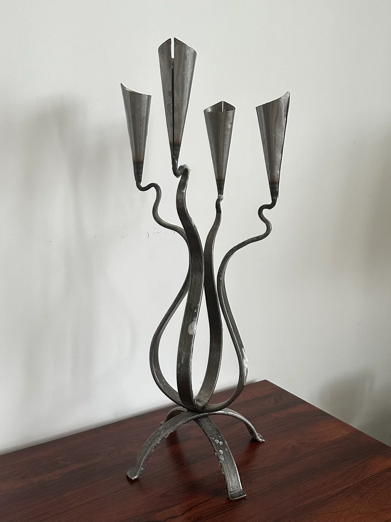 Post Modern Steel Large Candle Holder