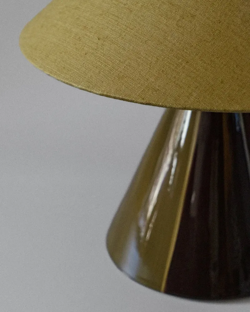 "Caterina" Earthenware Table Lamp - Golden Olive