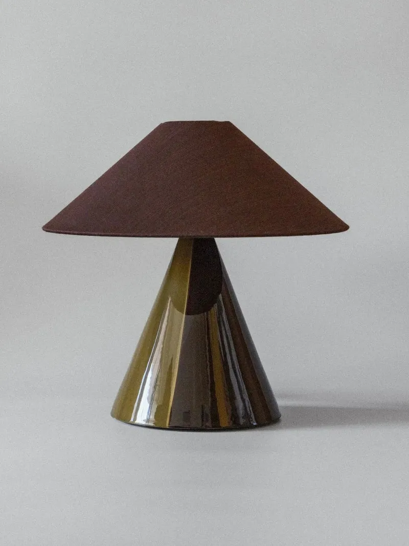 "Caterina" Earthenware Table Lamp - Dark Brown