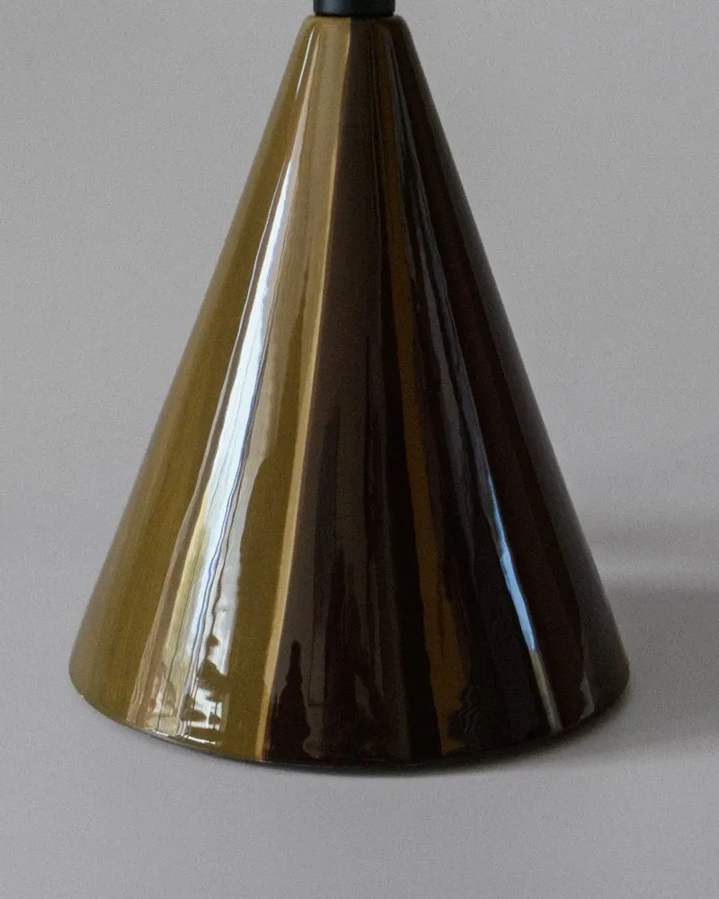 "Caterina" Earthenware Table Lamp - Dark Brown