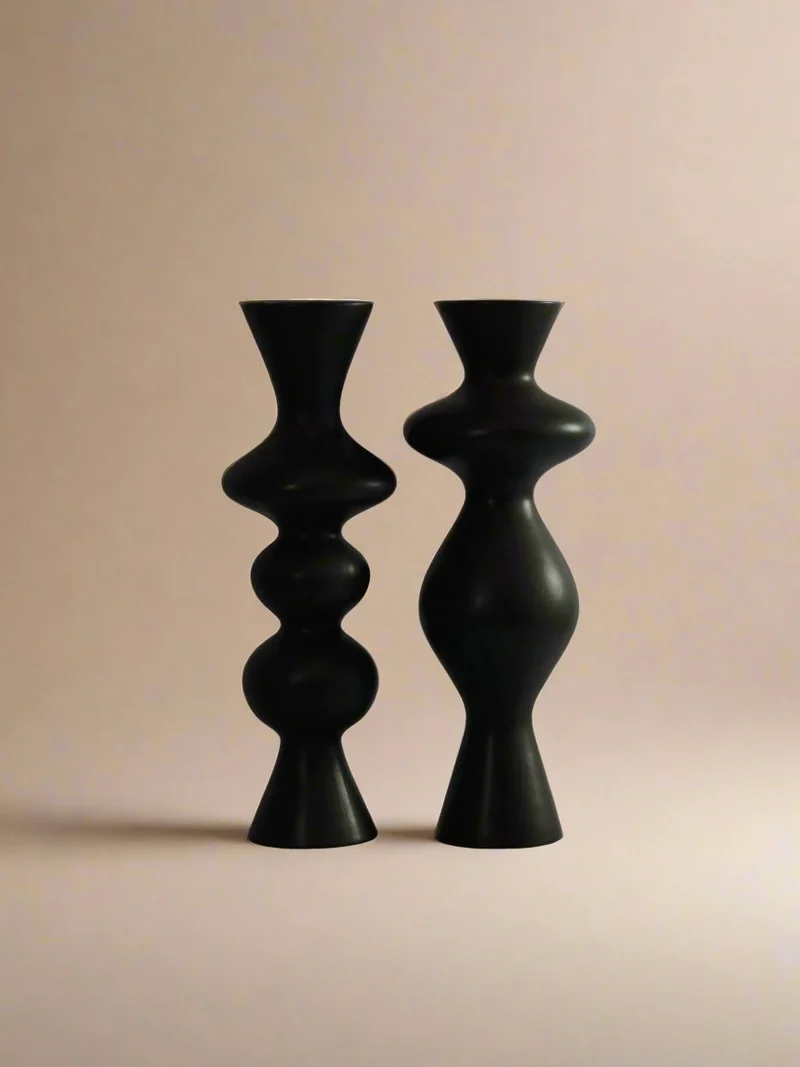 Pair of Ceramic Candleholders