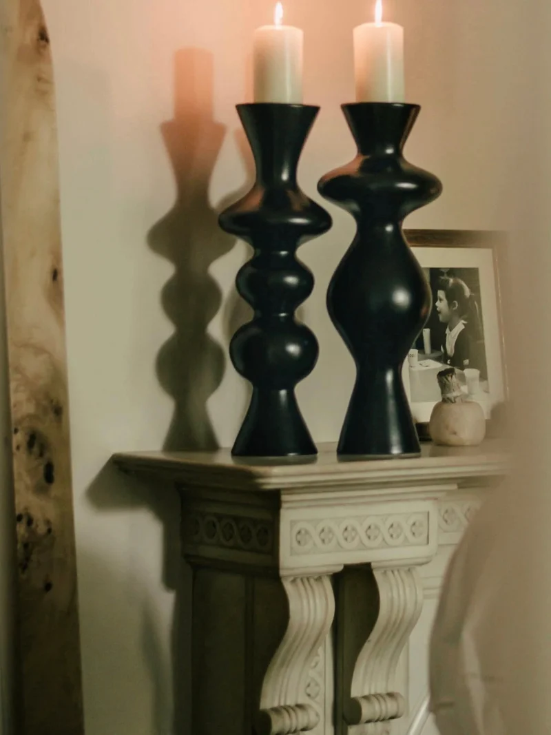 Pair of Ceramic Candleholders