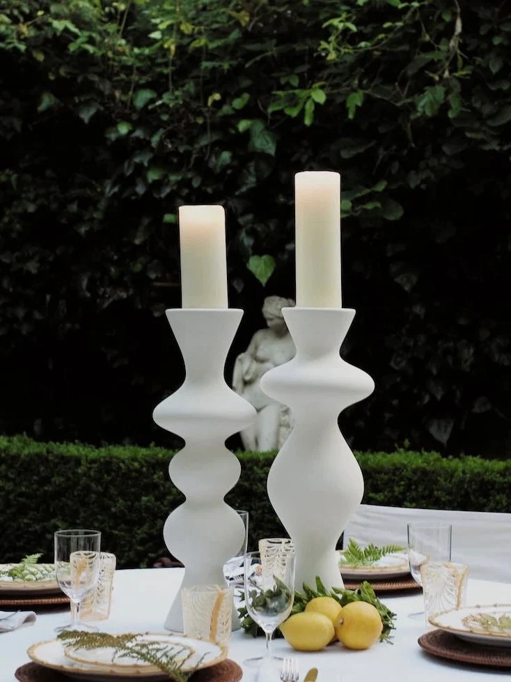 Pair of Ceramic Candleholders