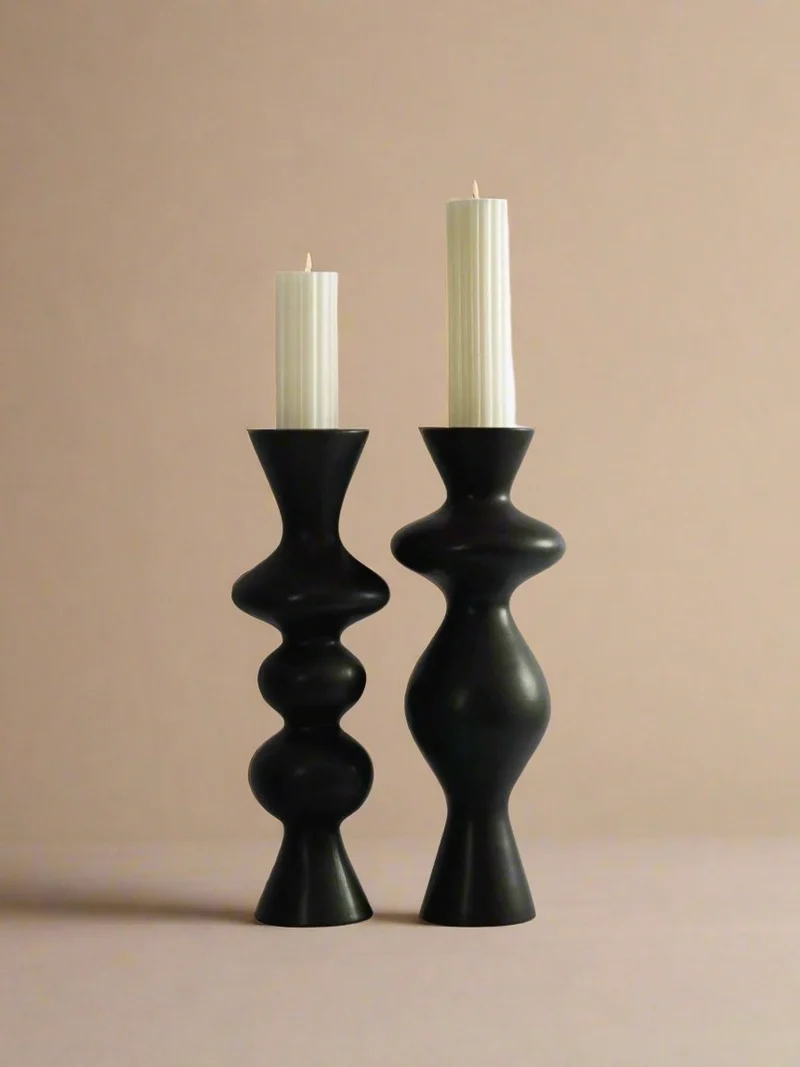 Pair of Ceramic Candleholders