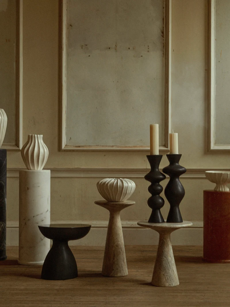 Pair of Ceramic Candleholders