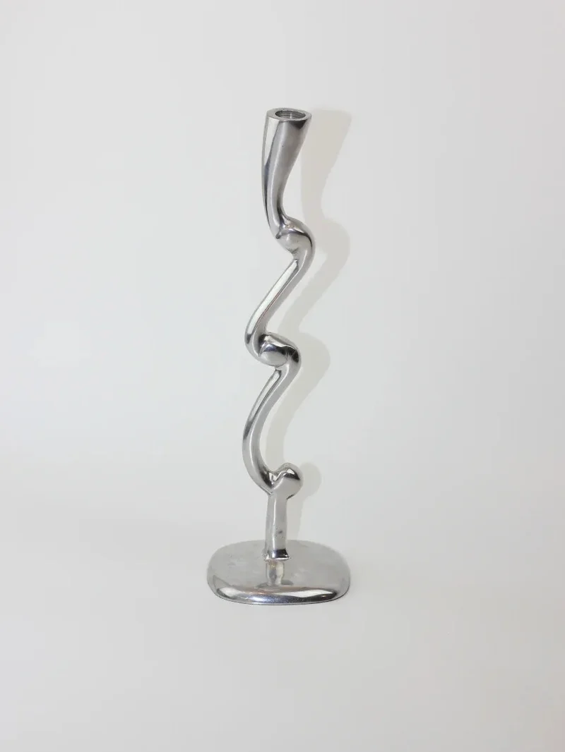 Pair of Aluminum Candleholders