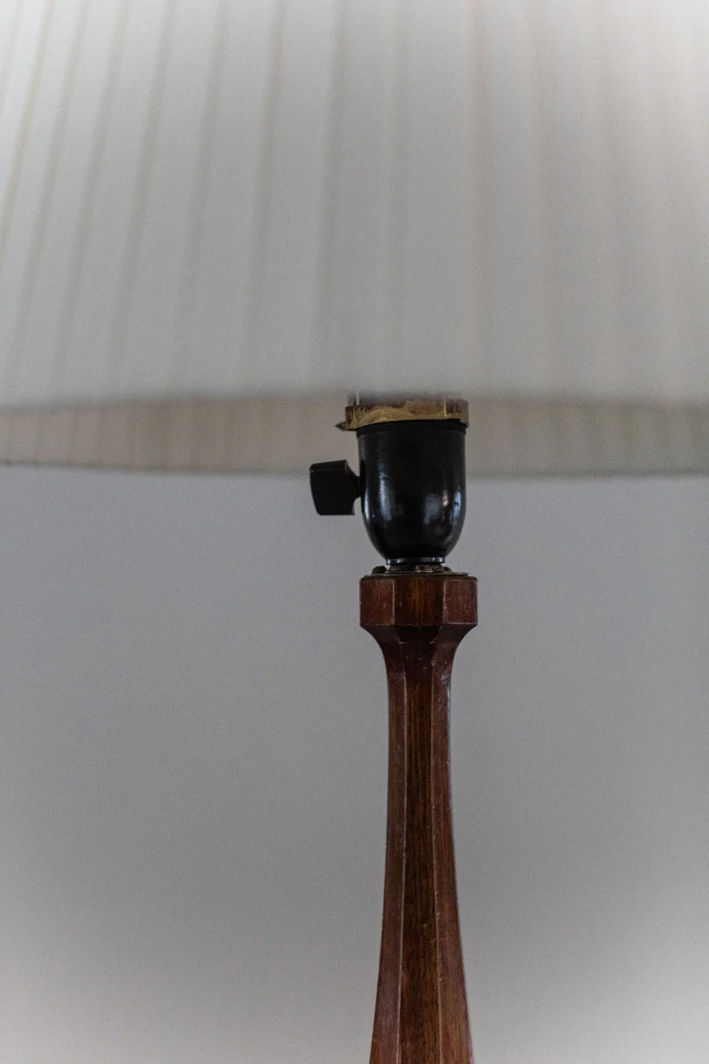 Vintage 1950's Wood Table Lamp