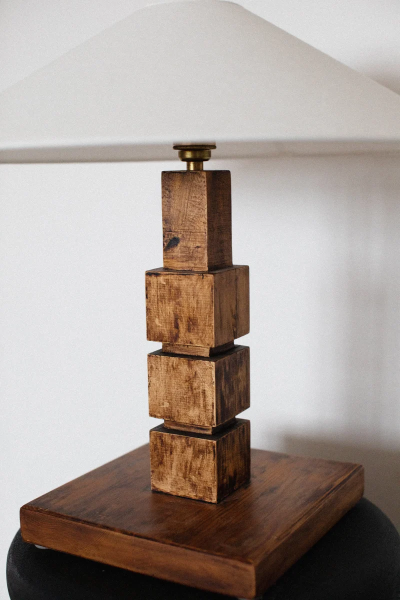 Vintage Mid-Century Wooden Table Lamp