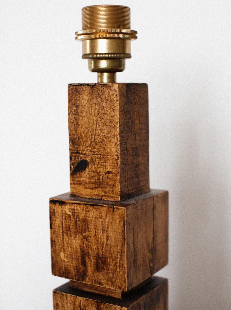 Vintage Mid-Century Wooden Table Lamp
