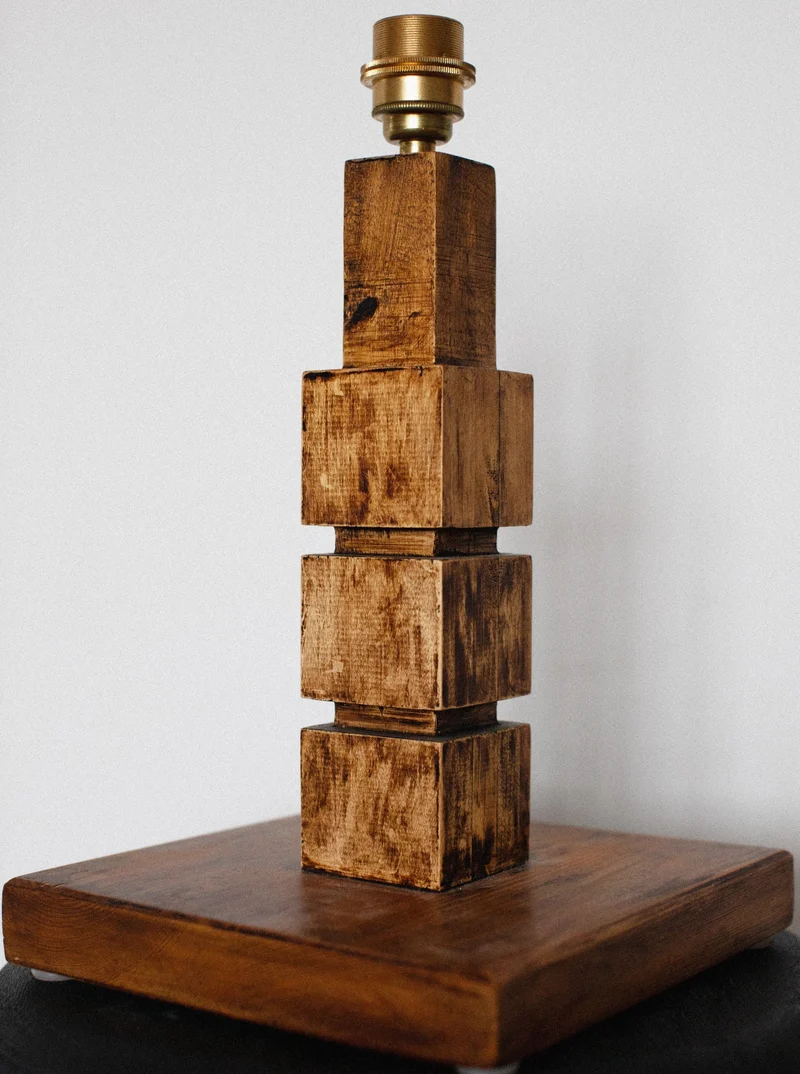 Vintage Mid-Century Wooden Table Lamp