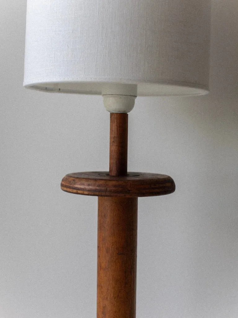 Vintage Mid-Century Midcentury Wood Table Lamp