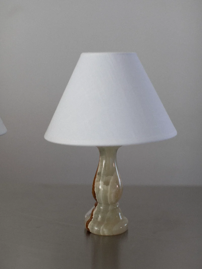 Vintage Marble Table Lamps Duo