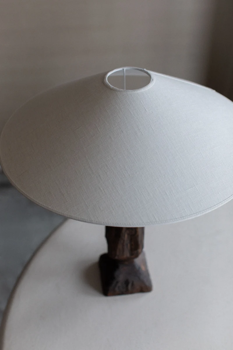 Vintage Handcarved Wood Table Lamp 02