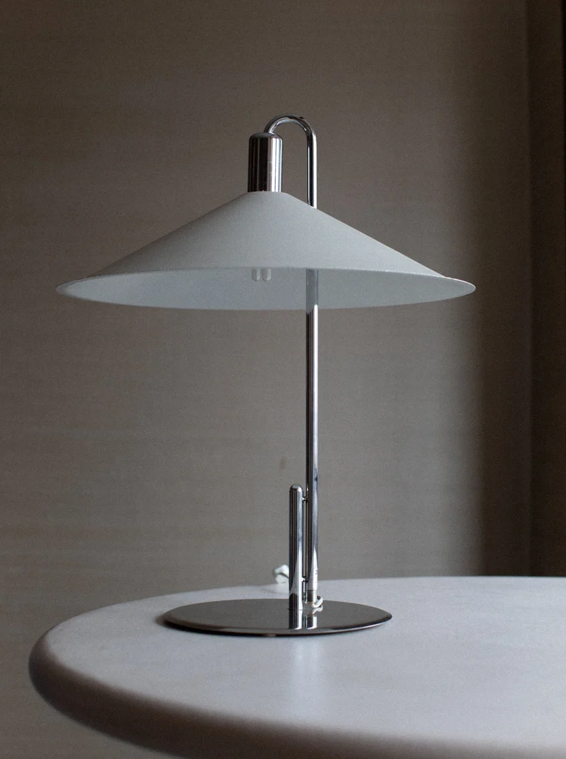 Vintage Börge Lindau Steel Table Lamp