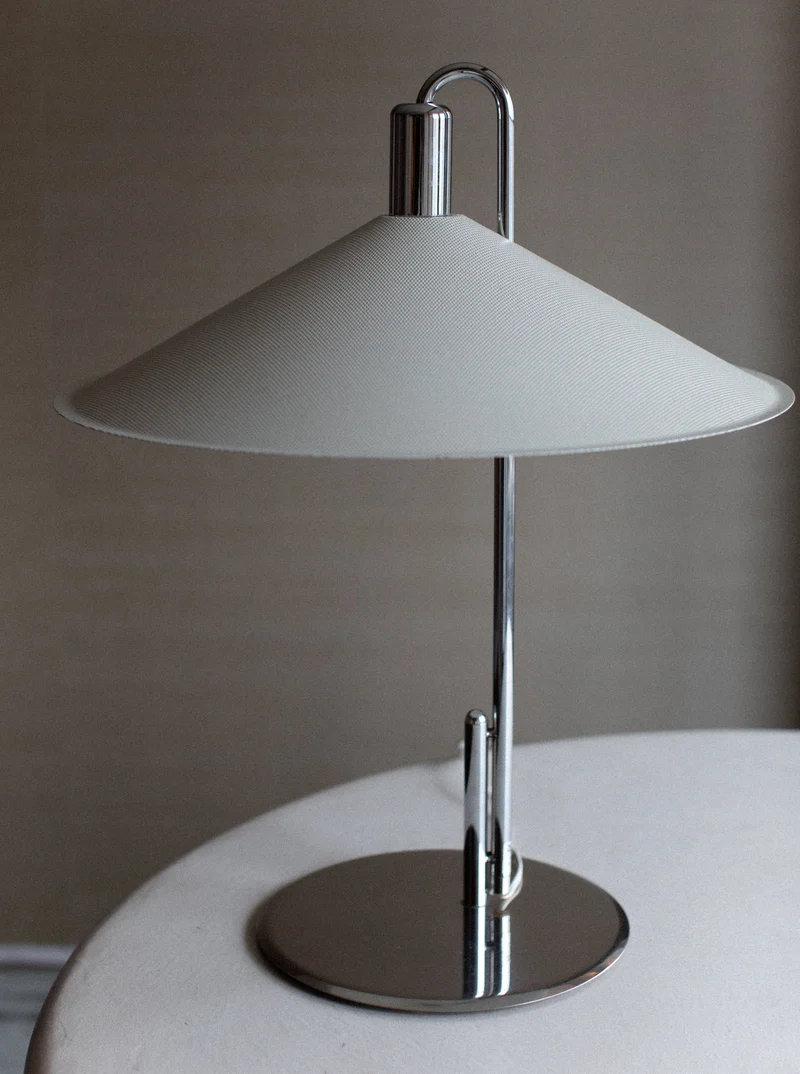 Vintage Börge Lindau Steel Table Lamp