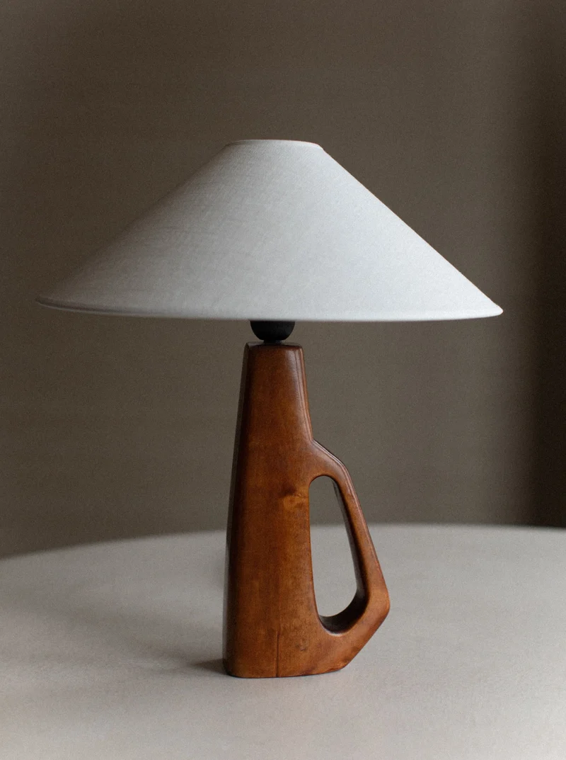 Vintage Mid-Century 1960's Wooden Table Lamp
