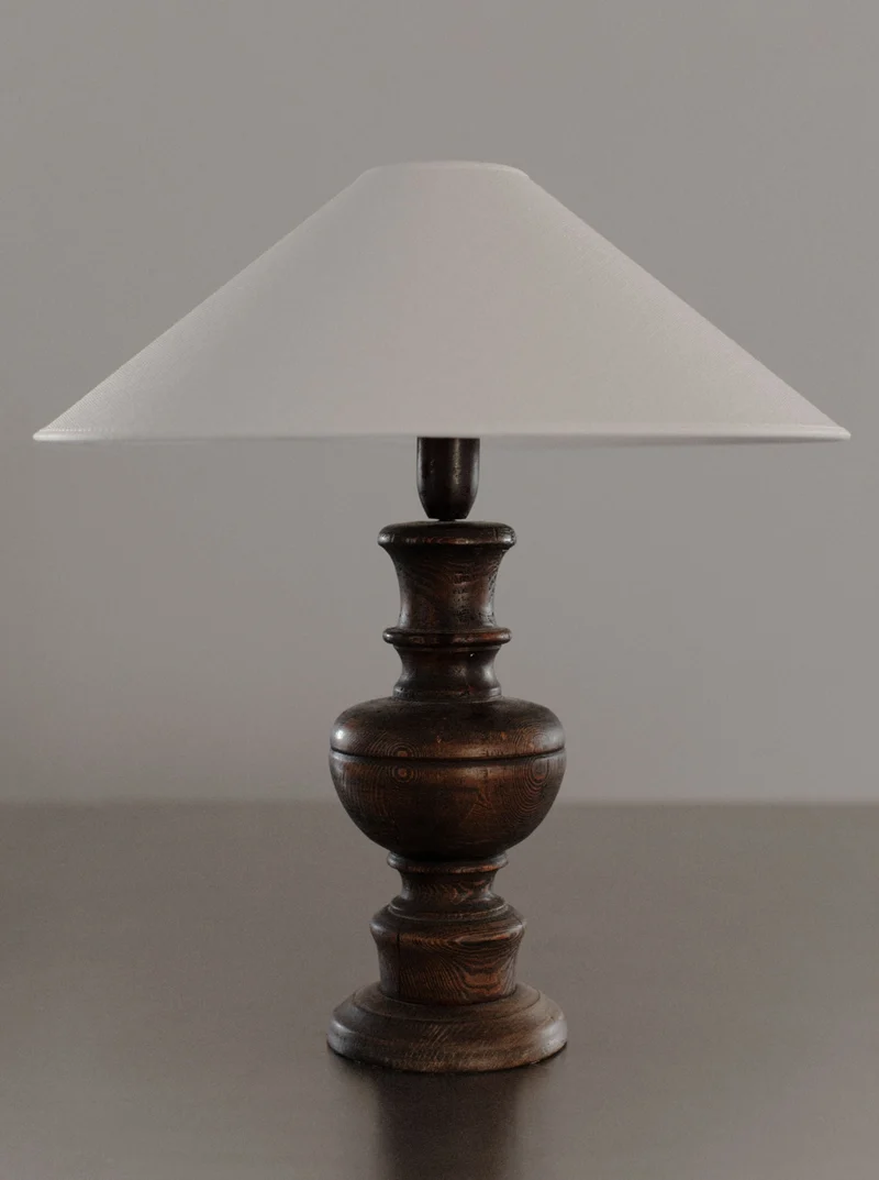 Vintage 1920's Wood Table Lamp