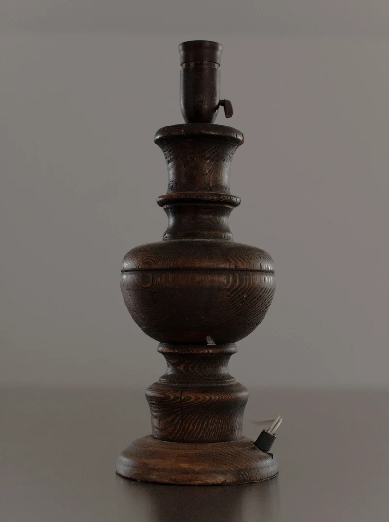 Vintage 1920's Wood Table Lamp